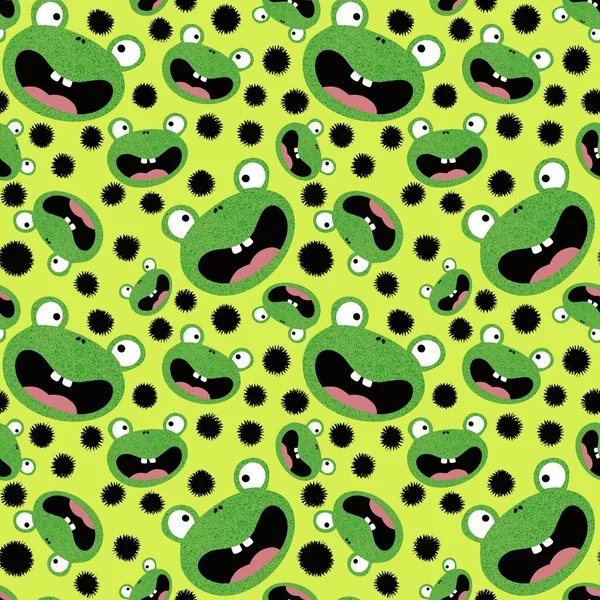 Çizgi Filmlerdeki Kusursuz Kurbağa Desenleri Ambalaj Kağıtları Kumaşlar Çocuk Giysileri — Stok fotoğraf