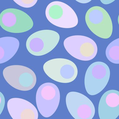 Paskalya yumurtaları kağıt, kumaş, çocuk giysileri, tekstil ürünleri, şenlik ambalajları ve restoran aksesuarları için kusursuz desen. Yüksek kaliteli illüstrasyon