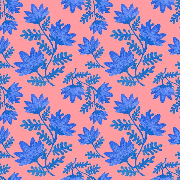 Цветочный Летний Бесшовный Цветочный Узор Тканей Постельного Белья Оберточной Бумаги — стоковое фото