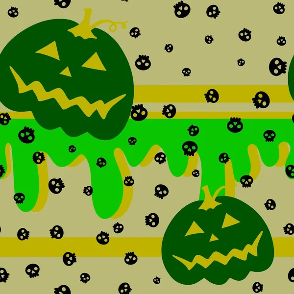 Cartoon Halloween Pumpkins Seamless Pattern Wrapping Paper Fabrics Kids Clothes — Zdjęcie stockowe