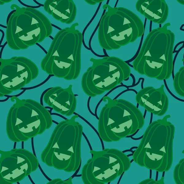 Autumn Harvest Seamless Cartoon Pumpkins Halloween Pattern Wrapping Paper Fabrics — Stock Photo, Image