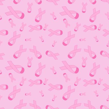 Göğüs kanseri ayı, ambalaj kağıdı, medya aksesuarları ve ilaç tekstili için kusursuz pembe kurdele günü mamografi deseni. Yüksek kaliteli illüstrasyon