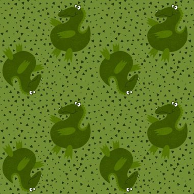 Cartoon summer animals seamless crocodile pattern for fabrics and wrapping paper and kids clothes print and festive packaging and child accessories. High quality illustration