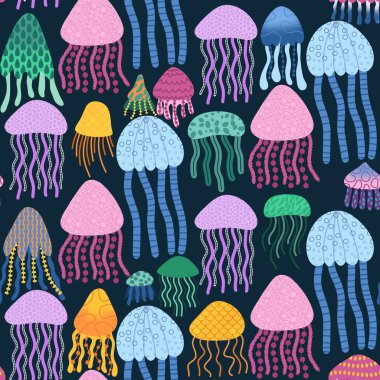 Yaz karikatüründeki hayvanlar kumaşlar, tekstil ve ambalaj kağıtları ve çocuk giysileri baskılar ve mayo giyer. Yüksek kaliteli illüstrasyon