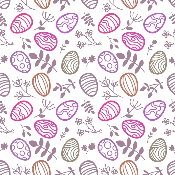 Easter Eggs Seamless Cartoon Stripes Polka Dots Pattern Fabrics Wrapping — Stock Photo, Image
