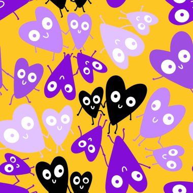 Sevgililer Günü karikatürleri kağıt, kumaş, çocuk giysisi baskısı, kutlama paketi ve doğum günü aksesuarları için kusursuz bir çizgi film modeli. Yüksek kaliteli illüstrasyon