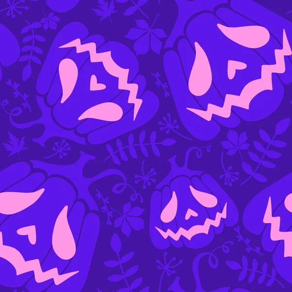 Mostri Halloween Senza Soluzione Continuità Zucche Modello Autunno Avvolgente Carta — Foto Stock