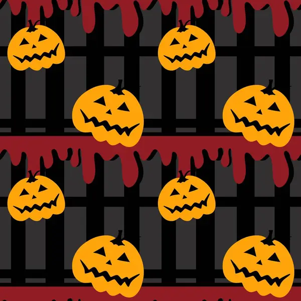 Cartoon Halloween Pumpkins Seamless Pattern Wrapping Paper Fabrics Kids Clothes — Zdjęcie stockowe