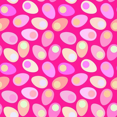 Paskalya yumurtaları kağıt, kumaş, çocuk giysileri, tekstil ürünleri, şenlik ambalajları ve restoran aksesuarları için kusursuz desen. Yüksek kaliteli illüstrasyon