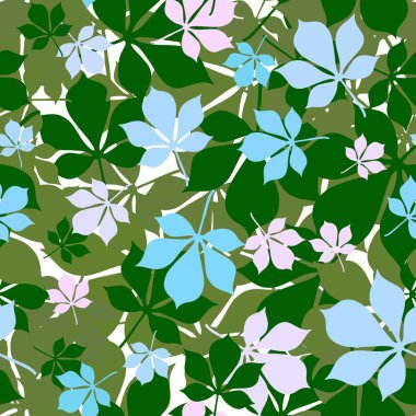 Sonbahar kumaşlar, ambalaj kağıtları, kumaşlar, moda tekstil ürünleri, şenlikli ambalajlar ve aksesuarlar için kusursuz kestane deseni bırakır. Yüksek kaliteli illüstrasyon