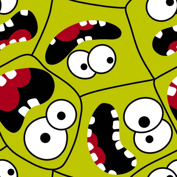 Monstruo Sin Costuras Para Niños Dibujos Animados Con Patrón Facial —  Fotos de Stock