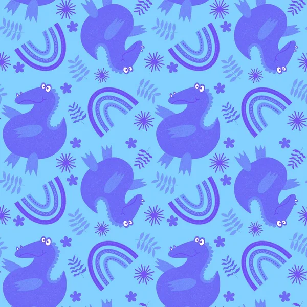 Cartoon summer animals seamless crocodile pattern for fabrics and wrapping paper and kids clothes print and festive packaging and child accessories. High quality illustration