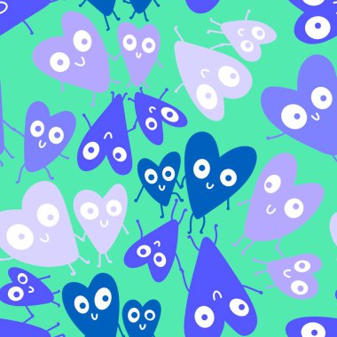 Sevgililer Günü karikatürleri kağıt, kumaş, çocuk giysisi baskısı, kutlama paketi ve doğum günü aksesuarları için kusursuz bir çizgi film modeli. Yüksek kaliteli illüstrasyon