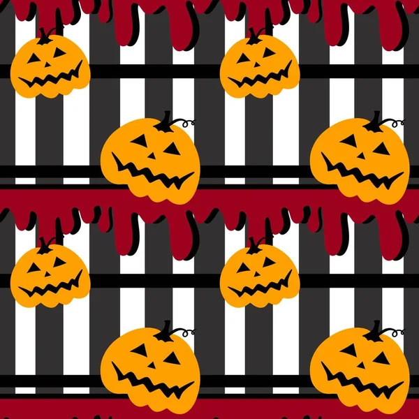 Cartoon Halloween Pumpkins Seamless Pattern Wrapping Paper Fabrics Kids Clothes —  Fotos de Stock