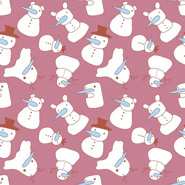 Christmas cartoon snowman seamless winter ice pattern for wrapping paper and kids clothes print and new year packaging and festive accessories and fabrics. High quality illustration