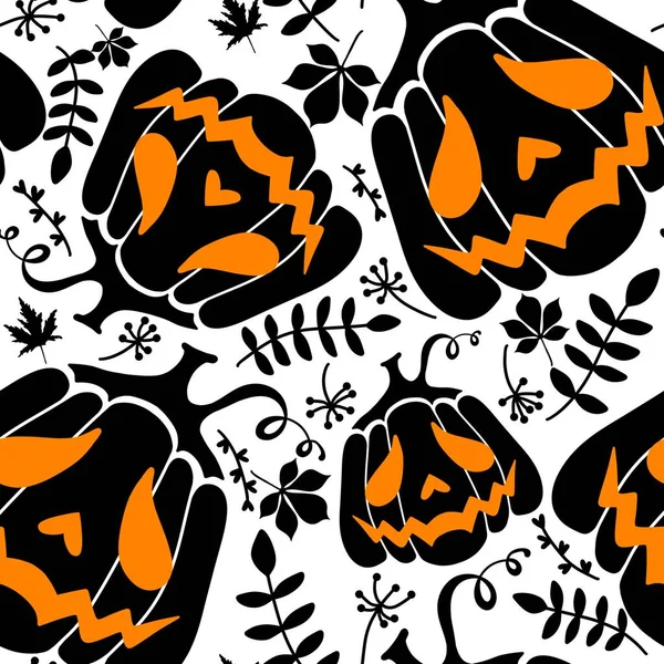 Halloween Monstros Sem Costura Abóboras Padrão Para Outono Papel Embrulho — Fotografia de Stock
