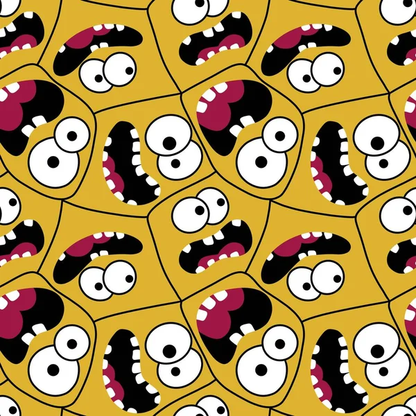 Cartoon Kids Naadloos Monster Met Gezicht Patroon Voor Het Inpakken — Stockfoto