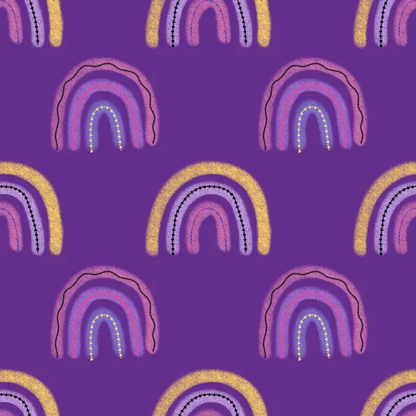 Çizgi filmdeki çocuklar ambalaj kağıtları, kumaşlar, moda tekstil ürünleri, şenlikli aksesuarlar ve doğum günü paketleri için kusursuz gökkuşağı desenleri. Yüksek kaliteli illüstrasyon