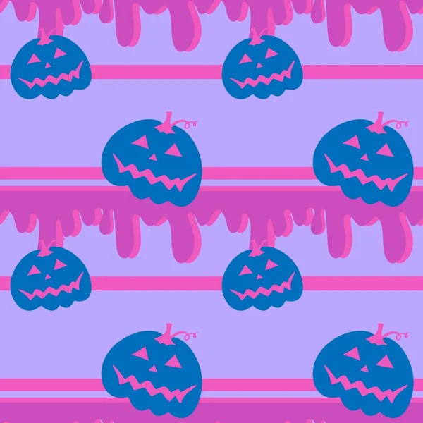 Cartoon Halloween Pumpkins Seamless Pattern Wrapping Paper Fabrics Kids Clothes — 图库照片