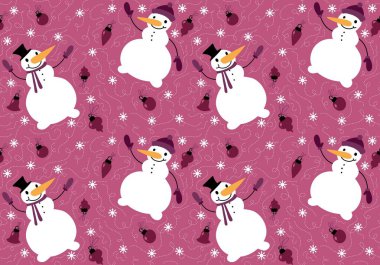 Noel ağacı topları ambalajsız kardan adam desenli ambalajlar, kumaşlar, şenlikli ambalajlar çocuk giysileri baskıları ve kış aksesuarları. Yüksek kaliteli illüstrasyon