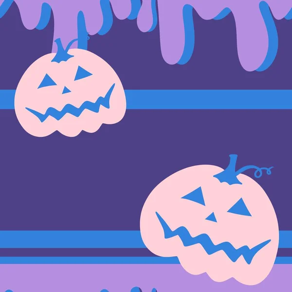 Cartoon Halloween Pumpkins Seamless Pattern Wrapping Paper Fabrics Kids Clothes — Foto Stock