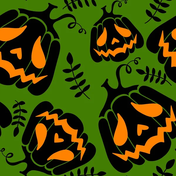 Patrón Calabazas Sin Costuras Monstruos Halloween Para Papel Envoltura Otoño — Foto de Stock