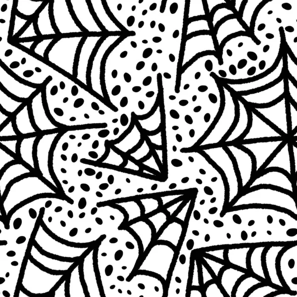 Halloween Web Padrão Sem Costura Para Papel Embrulho Tecidos Crianças — Fotografia de Stock