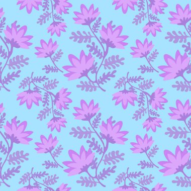 Çiçeksiz çiçek desenleri kumaşlar ve çarşaflar ve ambalaj kağıtları ve çocuk giysileri, tekstil ve sonbahar ambalajları ve bahar aksesuarları. Yüksek kaliteli illüstrasyon