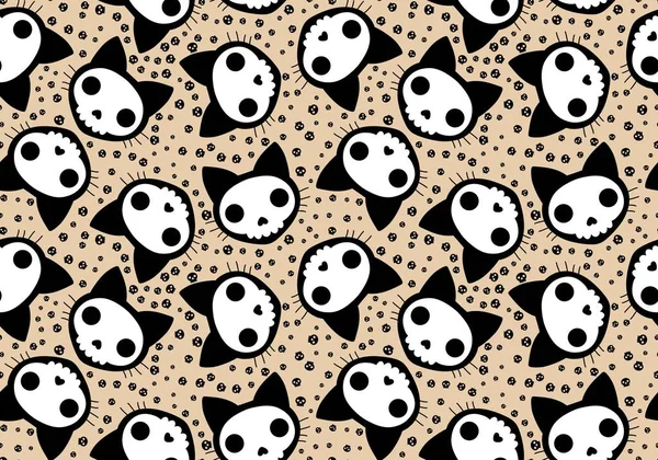 Halloween Cat Pumpkins Seamless Ghost Skulls Poison Pattern Wrapping Paper Royalty Free Stock Images
