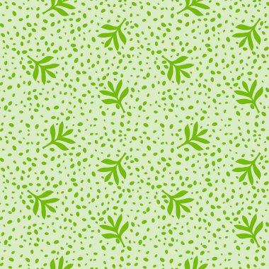 Çiçeksiz yaprak desenleri ambalaj kağıtları, kumaşlar, moda tekstil ürünleri, çocuk giysileri, mutfak aksesuarları ve çarşafları için. Yüksek kaliteli illüstrasyon