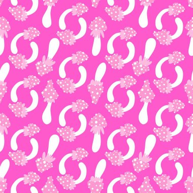 Sonbahar hasadı dikişsiz polka mantar desenleri kağıt ve kumaşlar ve çocuk giysileri baskısı ve Cadılar Bayramı ambalajları ve orman aksesuarları. Yüksek kaliteli illüstrasyon