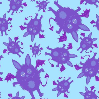 Cadılar Bayramı çizgi filmlerinde yarasa desenleri ambalaj kağıtları ve kumaşlar ve çocuk kıyafetleri baskısı ve şenlik ambalajı ve moda tekstil ve aksesuarları. Yüksek kaliteli illüstrasyon