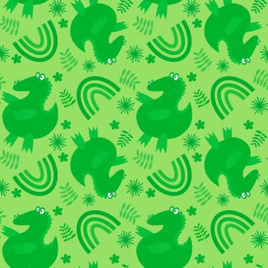 Cartoon summer animals seamless crocodile pattern for fabrics and wrapping paper and kids clothes print and festive packaging and child accessories. High quality illustration