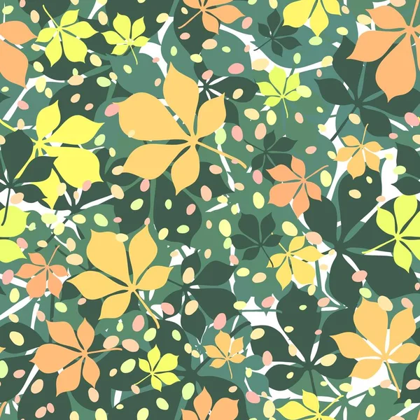Осенние Листья Бесшовные Каштановые Узоры Тканей Оберточной Бумаги Тканей Модных — стоковое фото