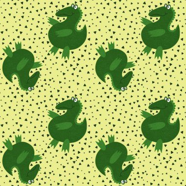 Cartoon summer animals seamless crocodile pattern for fabrics and wrapping paper and kids clothes print and festive packaging and child accessories. High quality illustration