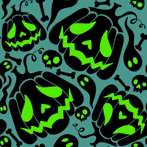 Halloween Monstra Bezešvé Dýně Vzor Pro Podzimní Balení Papíru Tkaniny — Stock fotografie
