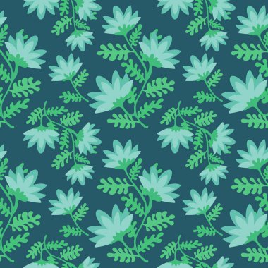 Çiçeksiz çiçek desenleri kumaşlar ve çarşaflar ve ambalaj kağıtları ve çocuk giysileri, tekstil ve sonbahar ambalajları ve bahar aksesuarları. Yüksek kaliteli illüstrasyon