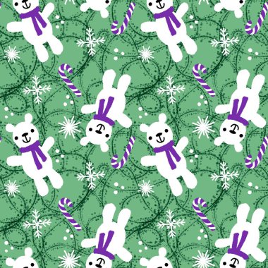 Çizgi filmlerdeki oyuncaklar, kusursuz Noel ayıları şenlikli aksesuarlar, ambalaj kağıtları, çocuk baskıları, yeni yıl aksesuarları, Noel ambalajları ve kumaşları. Yüksek kaliteli illüstrasyon