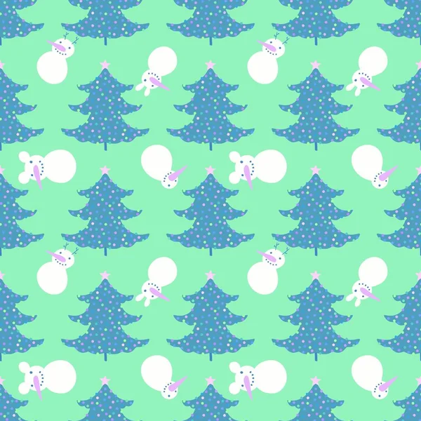 Cartoon Retro Naadloze Kerstboom Ballen Patroon Voor Het Inpakken Van — Stockfoto