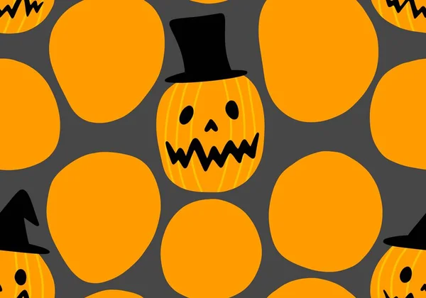 Patrón Calabazas Halloween Monstruo Sin Costura Cosecha Otoño Para Papel —  Fotos de Stock
