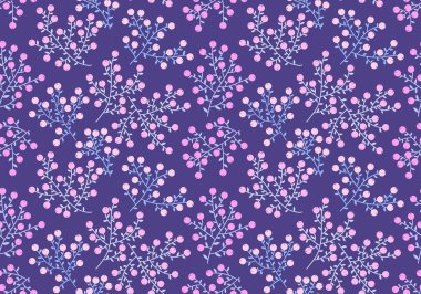 Güz çiçekli böğürtlen deseni ambalaj kağıdı, kumaş ve çocuk giysileri baskısı ve şenlikli ambalaj ve bahar aksesuarları için. Yüksek kaliteli illüstrasyon