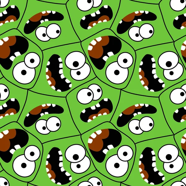 Cartoon Kids Seamless Monster Face Pattern Wrapping Paper Kids Clothes — Stock Photo, Image