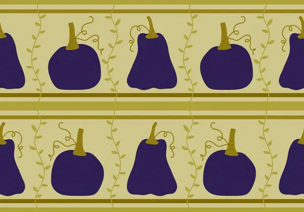 Halloween Tecknade Pumpor Sömlös Höst Mönster För Festliga Förpackningar Och — Stockfoto