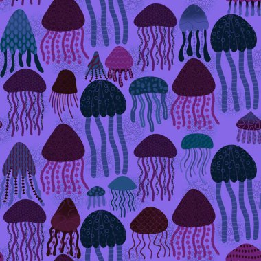 Yaz karikatüründeki hayvanlar kumaşlar, tekstil ve ambalaj kağıtları ve çocuk giysileri baskılar ve mayo giyer. Yüksek kaliteli illüstrasyon