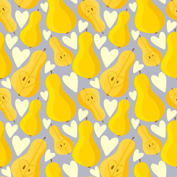 Cartoon fruit seamless pears pattern for wrapping paper and fabrics and linens and kids accessories and fabrics textiles and print and packaging. High quality illustration