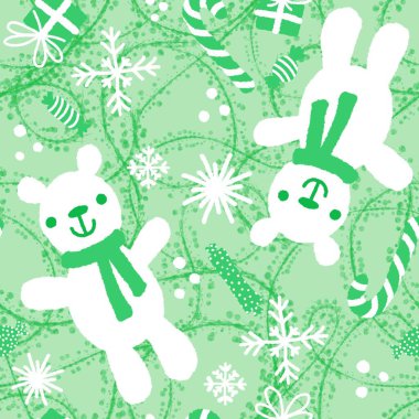 Çizgi filmlerdeki oyuncaklar, kusursuz Noel ayıları şenlikli aksesuarlar, ambalaj kağıtları, çocuk baskıları, yeni yıl aksesuarları, Noel ambalajları ve kumaşları. Yüksek kaliteli illüstrasyon