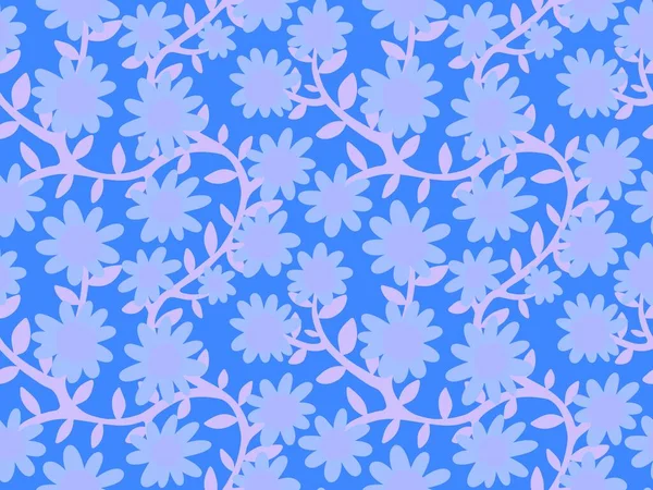 Cartoon Retro Blume Nahtlose Zweige Und Blätter Muster Für Packpapier — Stockfoto
