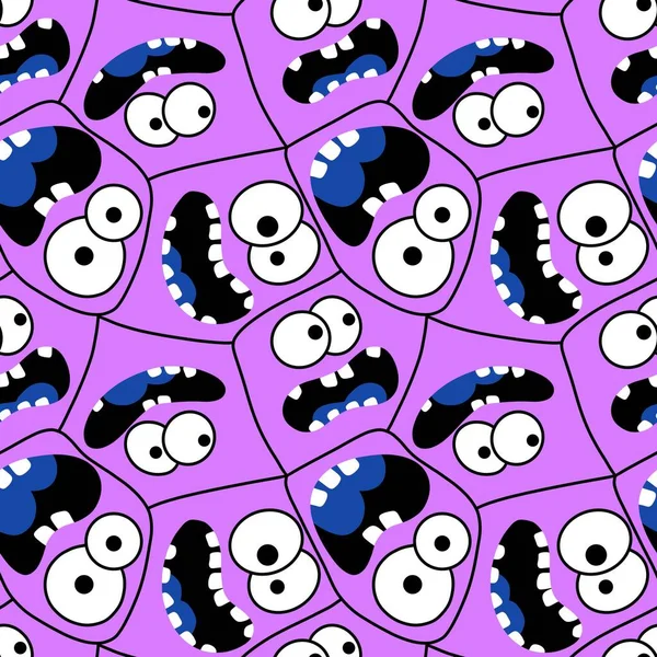 Cartoon Kids Nahtloses Monster Mit Gesichtsmuster Zum Einwickeln Von Papier — Stockfoto