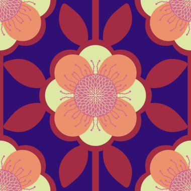 Kağıt, kumaş, çarşaf ve çocuk giysileri baskısı, ev dekorasyonu, şenlikli ambalaj ve aksesuarlar için geri dönüşümsüz geometrik flora deseni. Yüksek kaliteli illüstrasyon