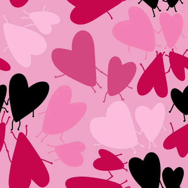 Valentines Srdce Bezproblémové Kreslené Milostný Vzor Pro Balení Papíru Tkanin — Stock fotografie